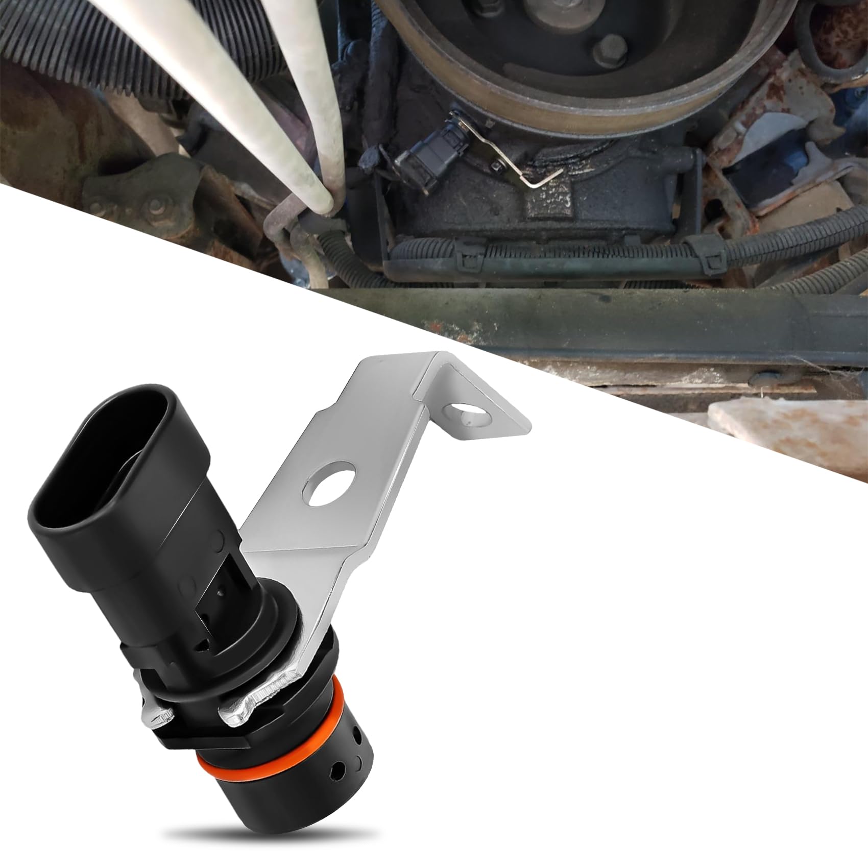 Photo 1 of 12596851 Premium Engine Crankshaft Position Sensor Compatible with Chevry GMC & Cadillac, Suburban Silverado Express C1500 K1500 K2500 K3500 Tahoe G30 Sierra, Replace #10456042