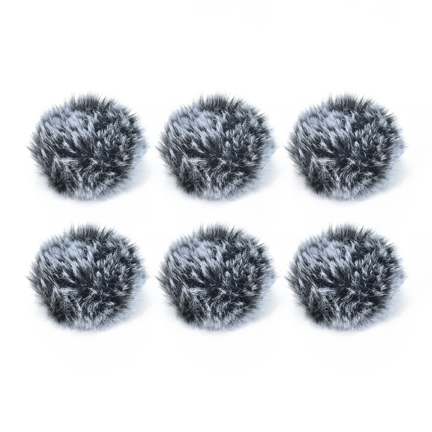 Cubilux Wind Muff (Dead cat) Compatible with lavalier Lapel Microphone, Outdoor Furry Windscreen for Mini Clip-On MIC, 6-Pack