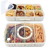 YarkeeSky 2PCS Divided Snackle Box Dishwasher Safe, Air-tight Snack Box Container, Portable Snack Platters, Divided Serving T