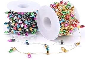 LOAVER 32.8 Feet Christmas Dollhouse Miniature String Lights,2 Rolls Mini Fake Fairy Lights Gifts for Christmas Party Dollhouse Crafts Furniture Accessories