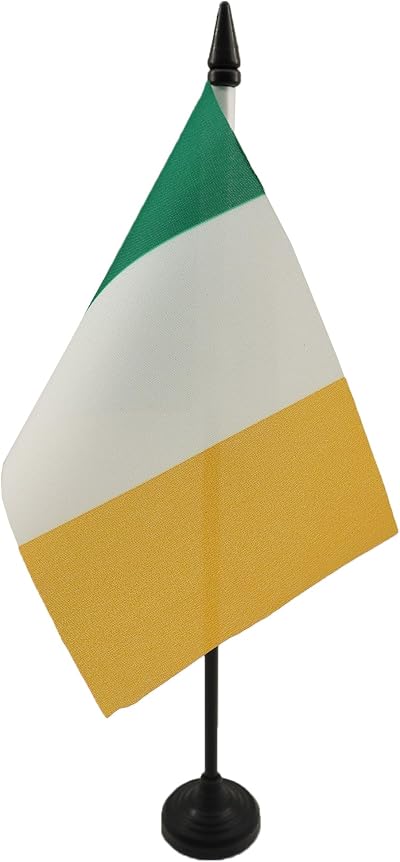 AZ FLAG Ireland Table Flag 4x6 in. 10'' Pole Desk Mini Banner 100% Polyester