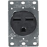 Leviton 5372-S00 30 Amp, 250 Volt, NEMA 6-30R, 2P, 3W, Flush Mtg Receptacle, Straight Blade, Industrial Grade, Grounding, Sid