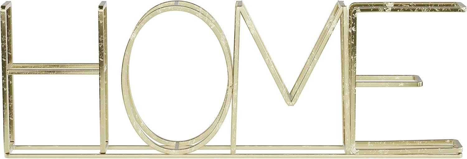 Lavish Home Cutout Free-Standing Table Top Sign-3D Home Word Art Accent Decor with Gold Metallic Finish-Modern, Classic, or Farmhouse Style: Home & Kitchen