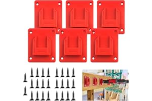 6 Packs Tool Holder Mount for Milwaukee M18 Tool ,Also Fit for Dewalt 20V Tool, Drill Holder ,Hanger (Lot of 6,Red)