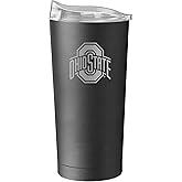 Logo Brands Premium Black Powder Coat Stainless Steel NCAA 20oz Ultra Travel Tumbler (Ohio State Buckeyes, 20oz, Ohio State Buckeyes)