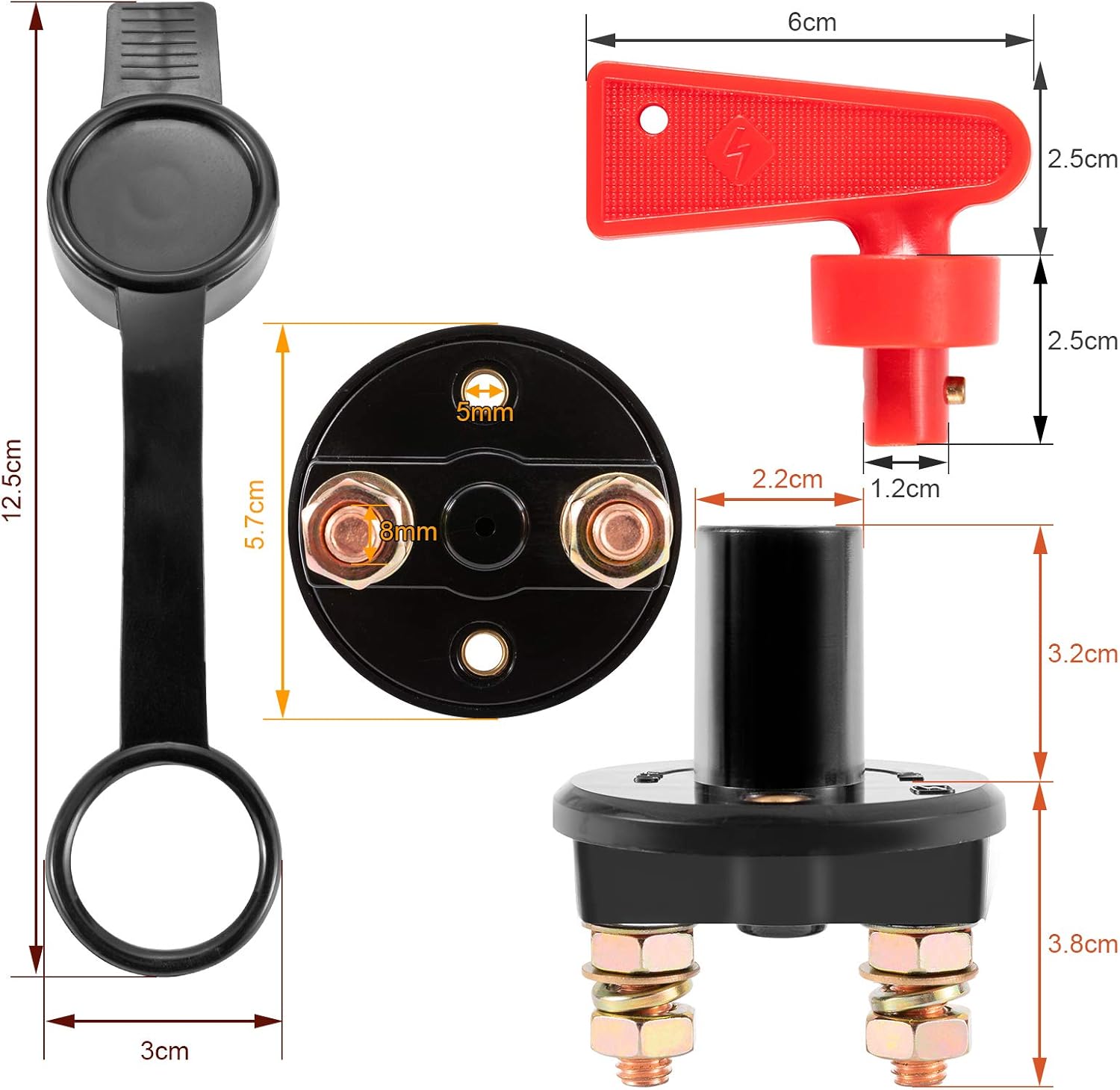 CZC AUTO Battery Isolator Switch Car Cut Off Switch 12V/24V Emergency