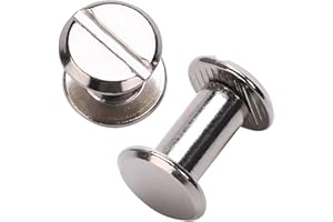 YMAISS 80 Sets Chicago Screws 2 Size 1/4,3/8in Screw Posts Bookbinding Posts Binding Screw Chicago Button Post Rivets Screw B