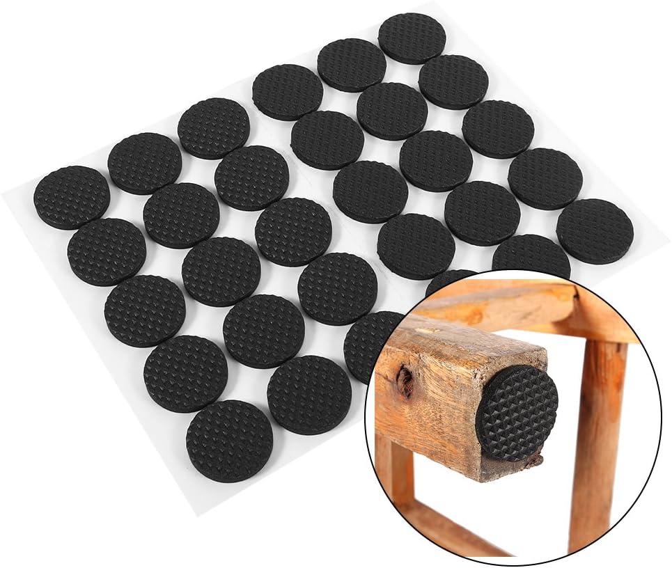 30pcs Circular Black Non-slip Self Adhesive Rubber Furniture Pads, Floor Protectors Pads for Chair Table Cupboards Home Appliances - Image 3