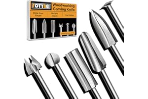 FOTYBEI Wood Carving Drill Bits Set Compatible with Dremel Rotary Tool Different Shapes of Engraving Bits Meeting Woodworking DIY Carving, Drilling Hole, Grinding, Micro Sculpture (FO-6Pcs)