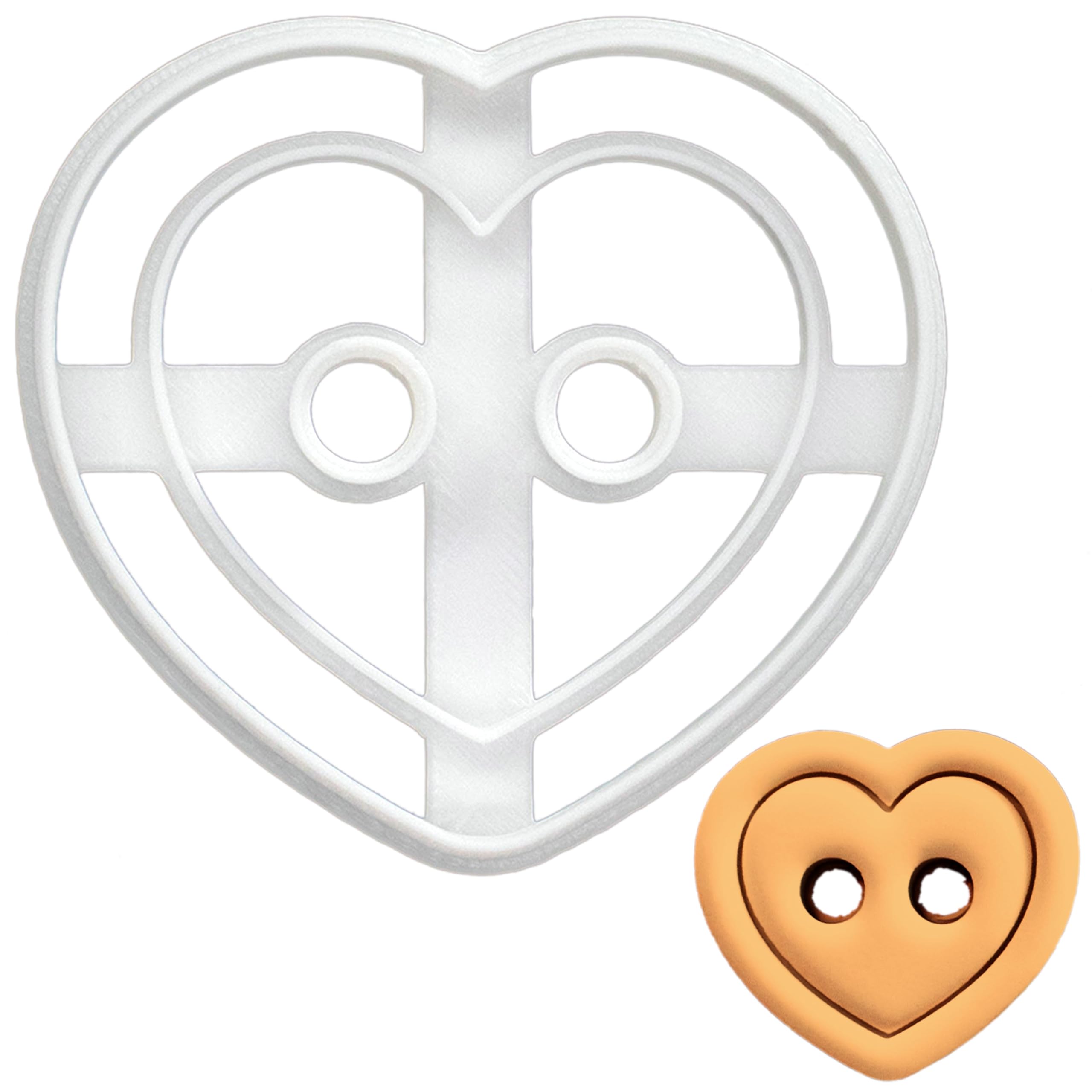 BAKERLOGY Small Heart Button Cookie Cutter - Detailed Biscuit Cutter Design for Baking and Crafts, Ideal on Fondant, Dough, Clay