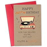 FSSDAS Funny 80th Birthday Cards Gifts for Men Women, 80th Birthday Gifts for Her Him, 80 Years Old for Husband Wife, Retro 80th Bday Decorations Idea for Mom Dad Grandpa Grandma