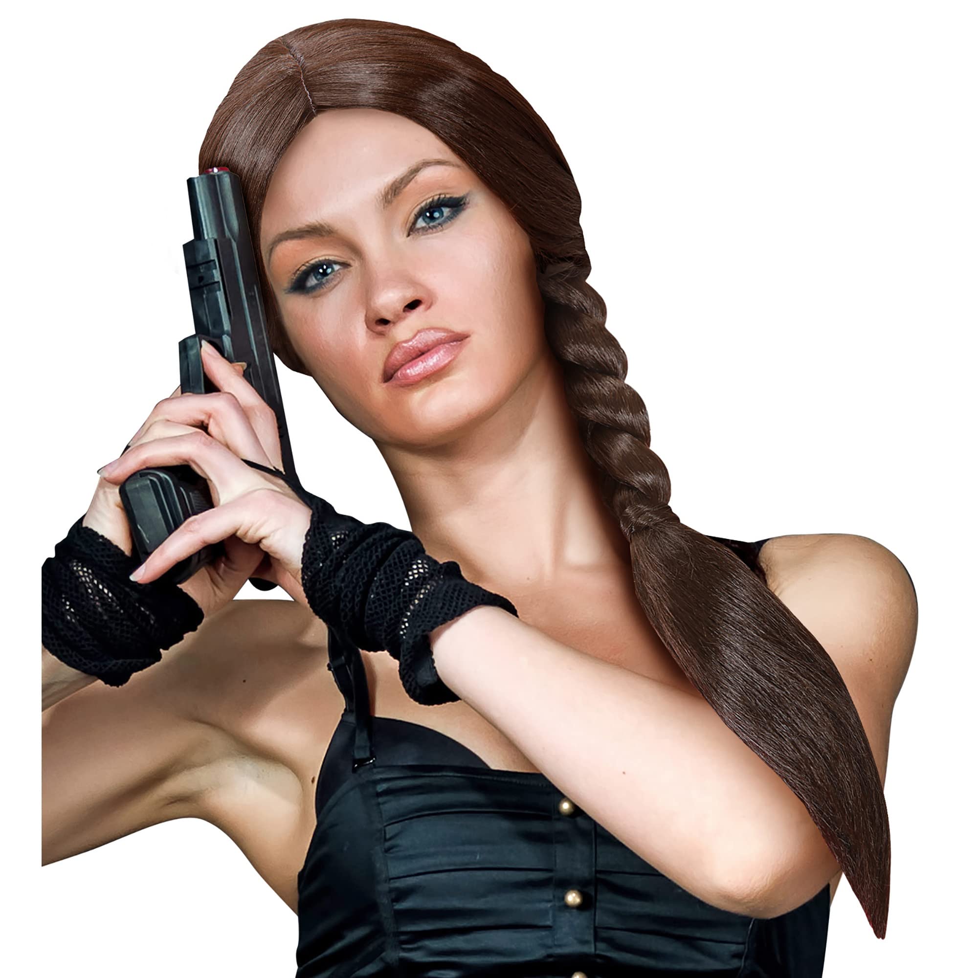 Long Big Plait - Brown Wig for Hair Accessory Fancy Dress