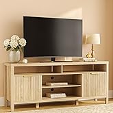 HEYZONE TV Stand for Living Room and Bedroom,Mid Century Modern TV Console, Entertainment Center with Storage,Media Entertainment Stand,TV Cabinet (60" Oak Tv Stand for 65" Tvs - Thickened Design b)
