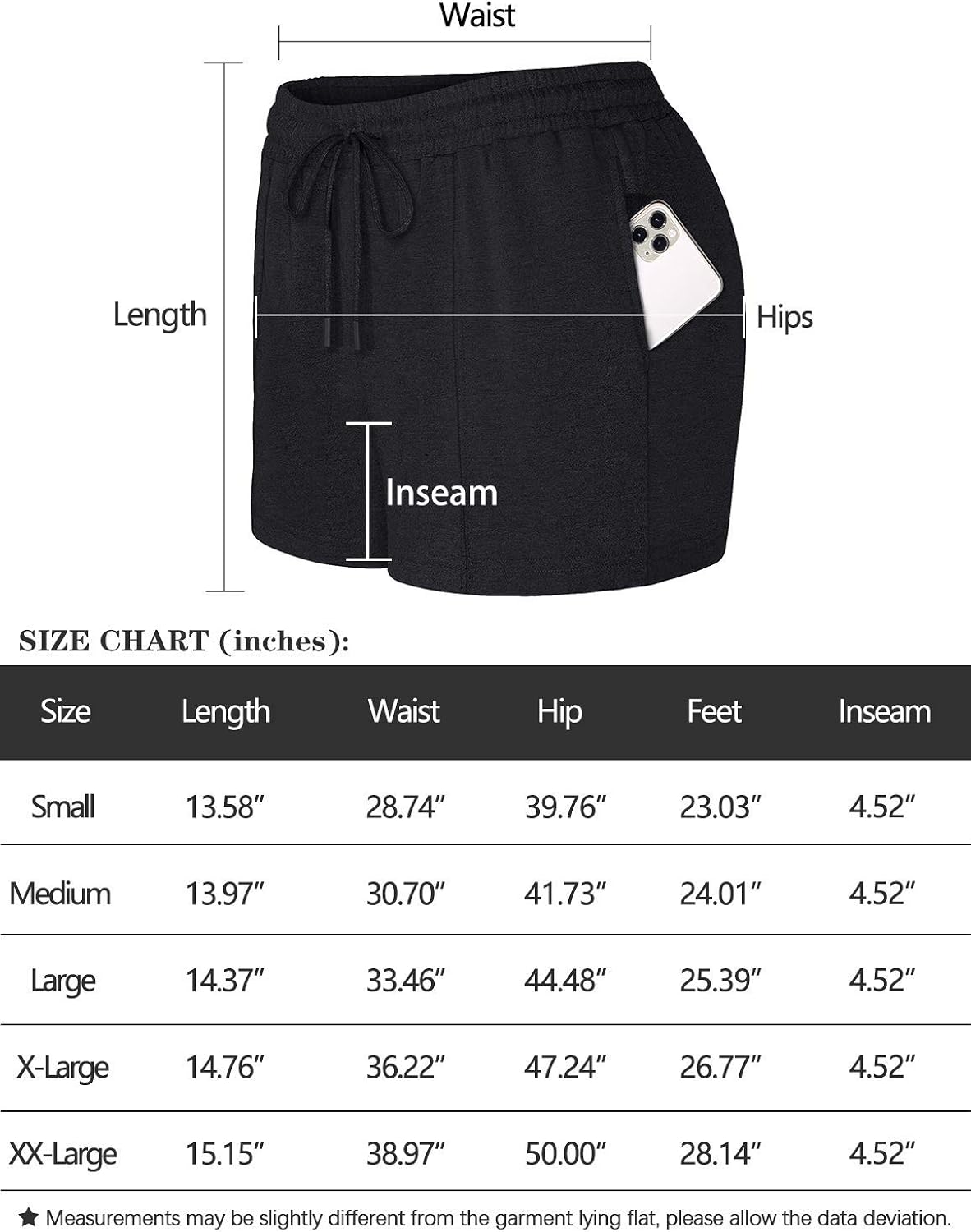 SeSe Code Womens Drawstring Elastic Waistband Workout Sport Shorts with Pockets: Clothing