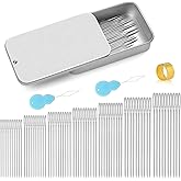Jmuiiu 70pcs Big Eye Steel Sewing Needles, 7size Leather Embroidery Sharp Needle, Stainless Steel Yarn Knitting Needle with t