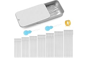 Jmuiiu 24 PCS Sewing Needles, 3 Size Stainless Steel Sewing Needles, Large Eye Embroidery Sharp Needle, Knitting Needle for H