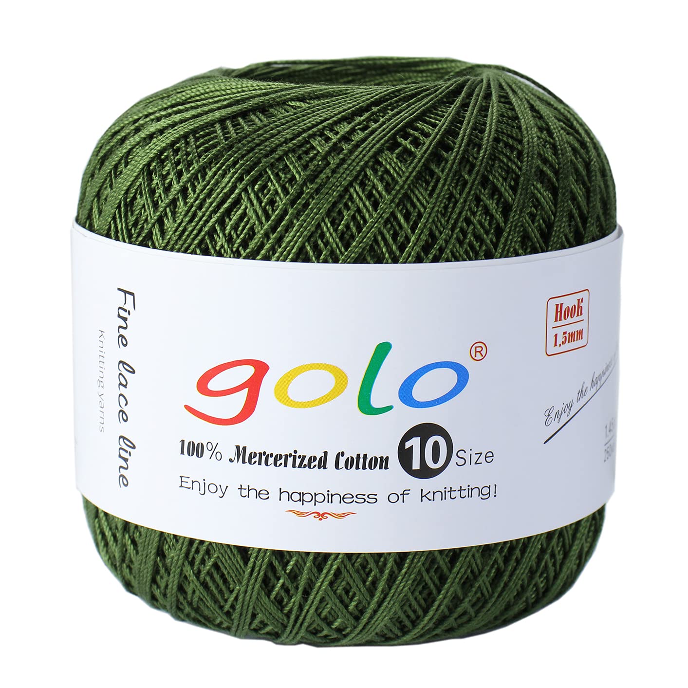 golo Crochet Thread Size 10 Yarn for Hand Knitting Crochet Yarn (Leaf green-623) — image 1