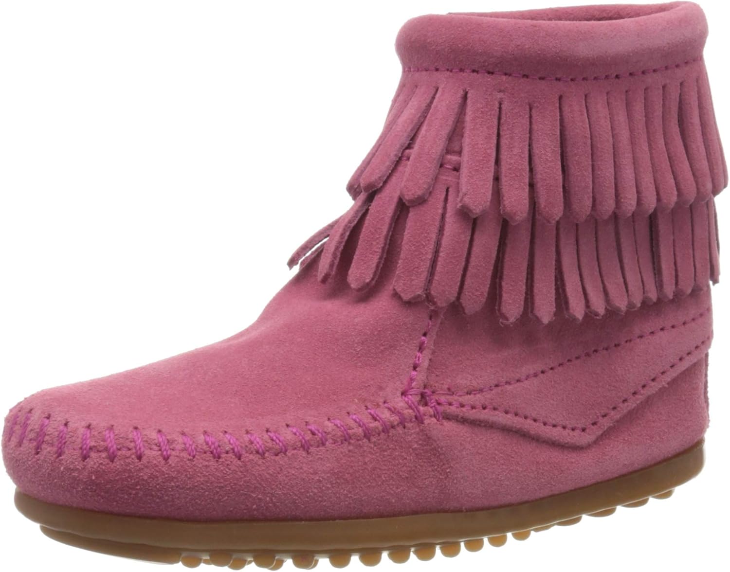 pink fringe booties