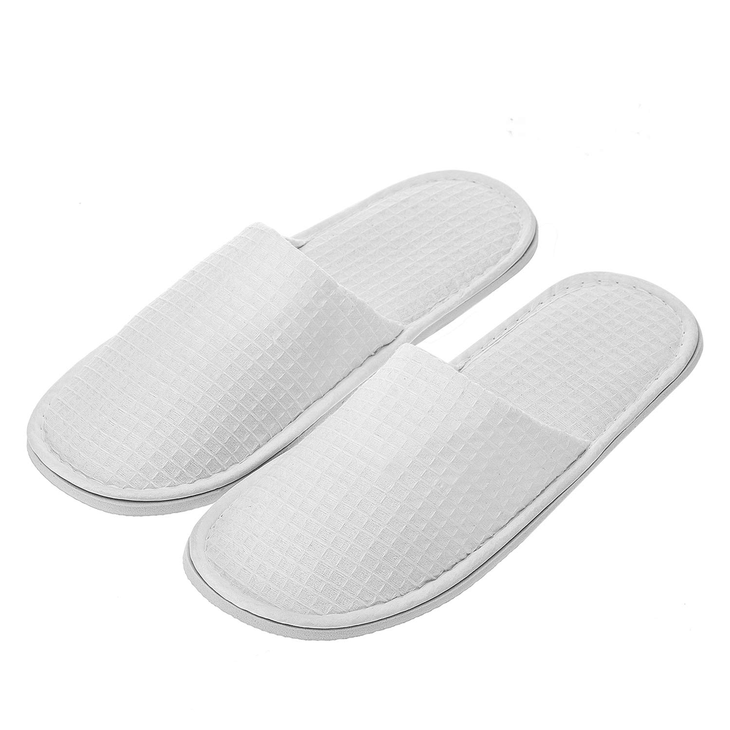 echoapple Waffle Closed Toe White SlippersTwo Size Fit Most Men and