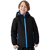 PAMLULU Boys Winter Coats Waterproof Breathable Snowboarding Ski Jackets Fleece Lined Hooded Rain Coat for Kids