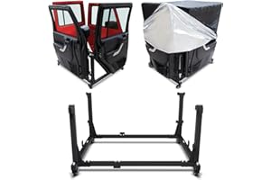 LONGSUN Door Hanger Storage Rack Removable Door Hanger for Jeep Wrangler with Dust Bag Sliding Bracket Door Cart Holder Compatible with Jeep Wrangler TJ YJ JK JL and Gladiator JT 1987-2025