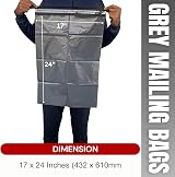 JeeJaan 50 Pcs Grey Poly Mailers 17x24 432x610mm Waterproof 50μm view 2
