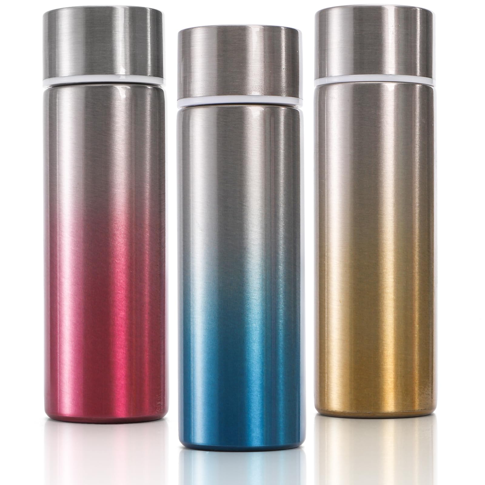 Photo 1 of Acshio 3 Pack Mini Stainless Steel Water Bottle, 5 Oz Stainless Steel Metal Bottle, Portable Purse Water Bottles Pocket Slim Flask for Travel, Sports, Camping