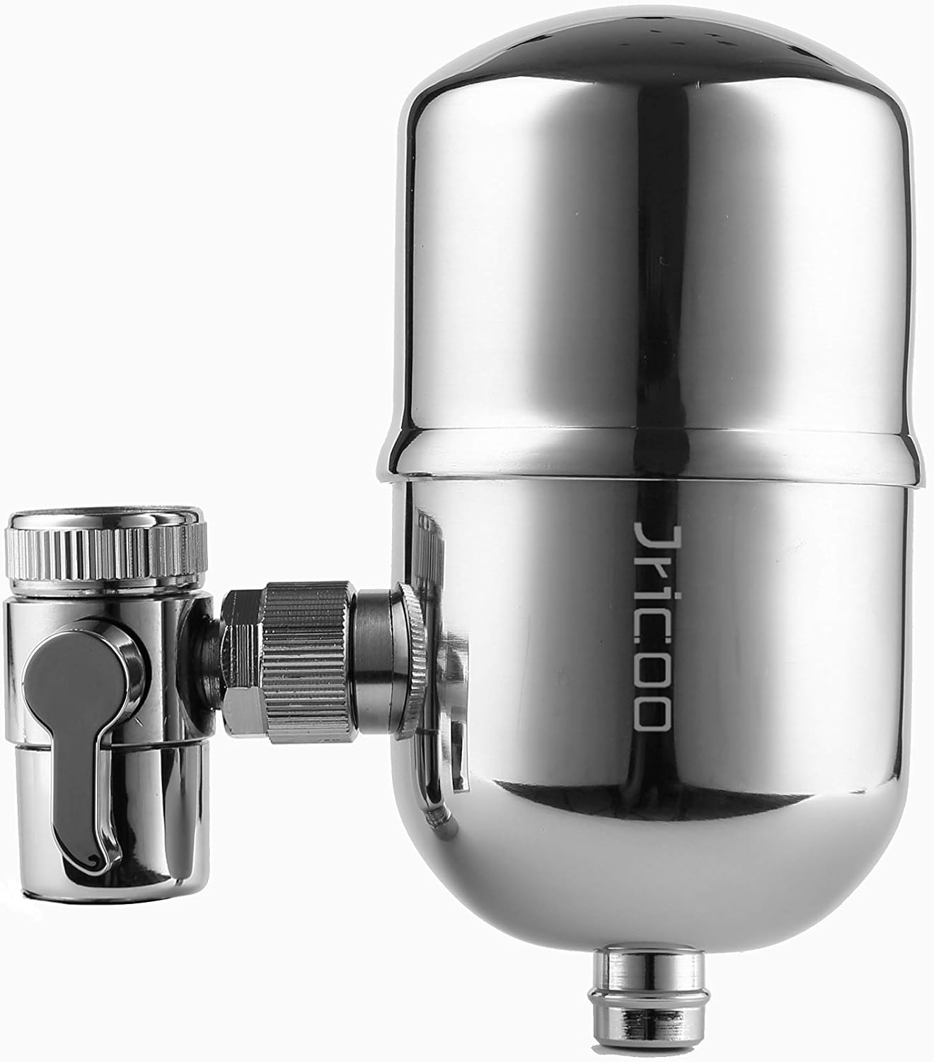 Jricoo Faucet Water Filter, 304 Stainless Steel Water Filtration System,High Water Flow Tap Water Purifier for Kitchen,Removes Lead, Flouride & Chlorine - Fits Standard Faucets: Home & Kitchen