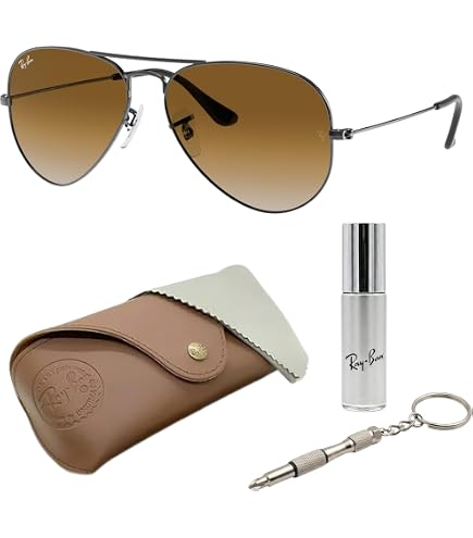 New Ray-Ban 63mm Aviator Sunglasses. Light weight. Case included. Ray-Ban New Aviator L (58 - 14) with Green lenses and Gold  main image 4