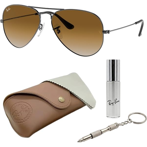 Amazon.com: Ray-Ban RB3025 Aviator Large Metal Gradient  display picture 3