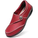 Geoeleph Women's Loafers Casual Slip-Ons Comfort Walking Flats Leather Driving Moccasins