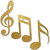 wotieuns Metal Music Note Wall Decor Treble Clef Music Wall Art Golden 3 Piece Set