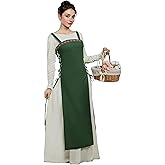 miccostumes Women's Viking Apron Medieval Strappy Over Dress with Belt
