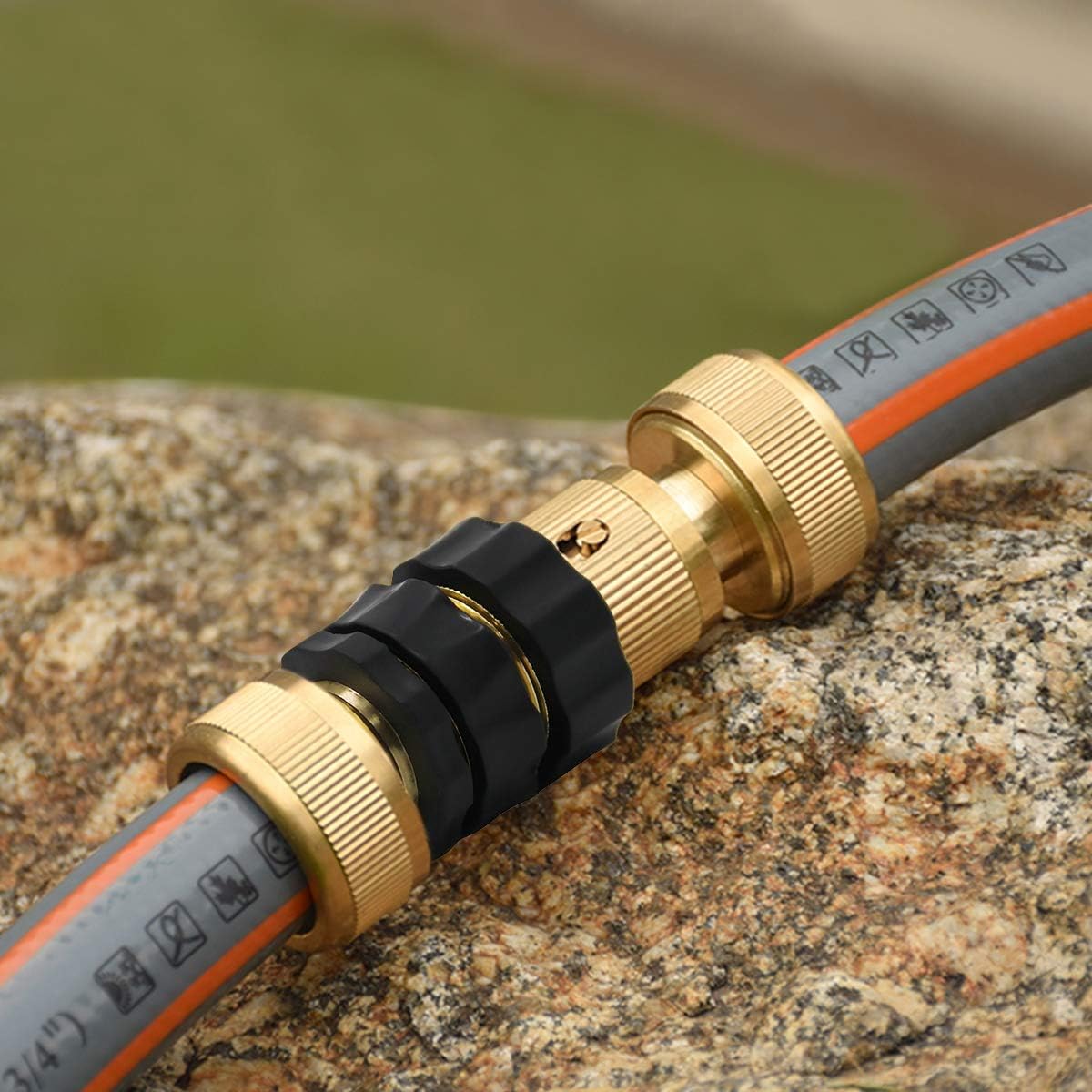 Lifynste 3/4 Inch Garden Hose Quick Connector Fittings, Brass Easy Connector Fitting, Male and Female Set, 4 Sets : Garden & Outdoor