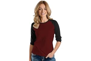 URBAN CREST Baseball Tshirt Womens Three Quarter Length Sleeve Tops for Women-3/4 Length Sleeve Womens Tops Plus Size