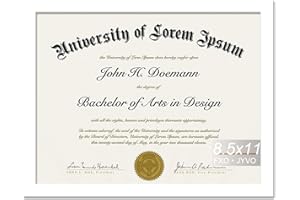 Fxojyvo White 8.5 x 11 Frame Display 8.5 by 11 Document Certificate Diploma Wall and Tabletop - 1 Pack