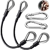 10" Gym Cable Extension, 0.2" Thick Pulley Cable Machine Attachment Fitness Extension Steel Wire Rope Replacement, Compatible with Home Gym for Lat/Tricep Pull Down, Leg Extensions Machine,(2pcs)