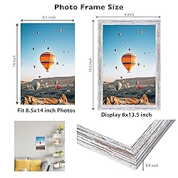 JCJMY 8.5x14 Picture Frame Rustic White for Wall