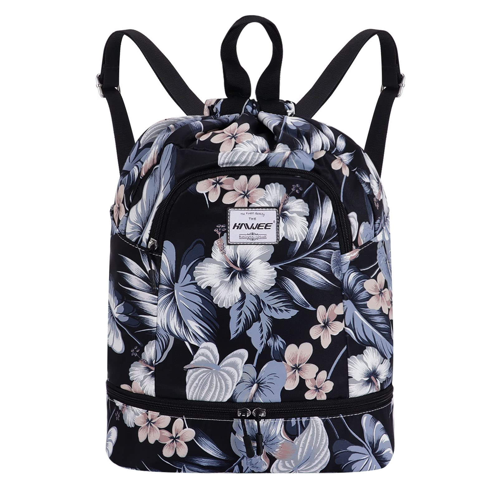 HAWEE Waterproof Drawstring Bags Backpack Large Gym Bag Drawstring Daypack Unisex for Women Men Daily Life School Outdoor Casual Sport Yoga Swim Beach