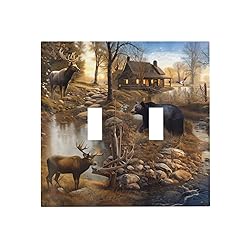 Wpshijia Bear Moose Lodge Woodland 2 Gang Light