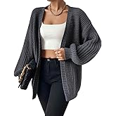 LIGHT DOT Women's Chunky Cardigan Sweater Long Sleeve Batwing Open Front Casual Slouchy Knit Coat