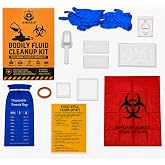 ANIASIS 12-Piece Bodily Fluid Spill Cleanup Kit | PPE, Absorbent Powder, Biohazard Bag &amp; Cleanup Supplies, For Blood, Vomit &amp; Fluid Spills