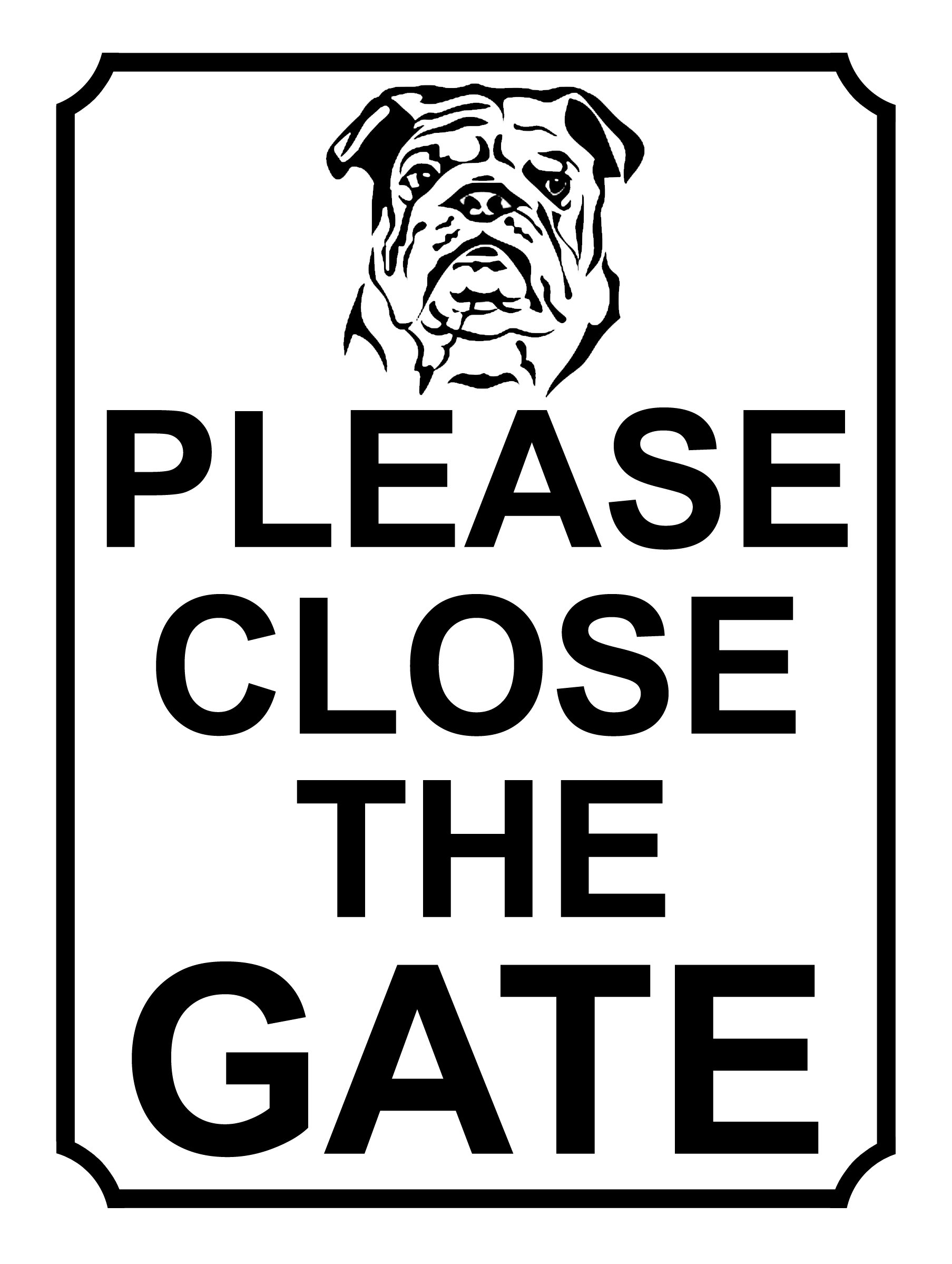 SHAWPRINT PLEASE CLOSE THE GATE DOG THEME METAL SIGN 200MM X 150MM (392H1)