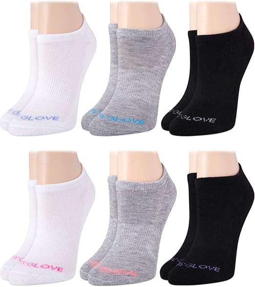 Body Glove Womens' Socks Lightweight NoShow Liners (6 Pack), Size