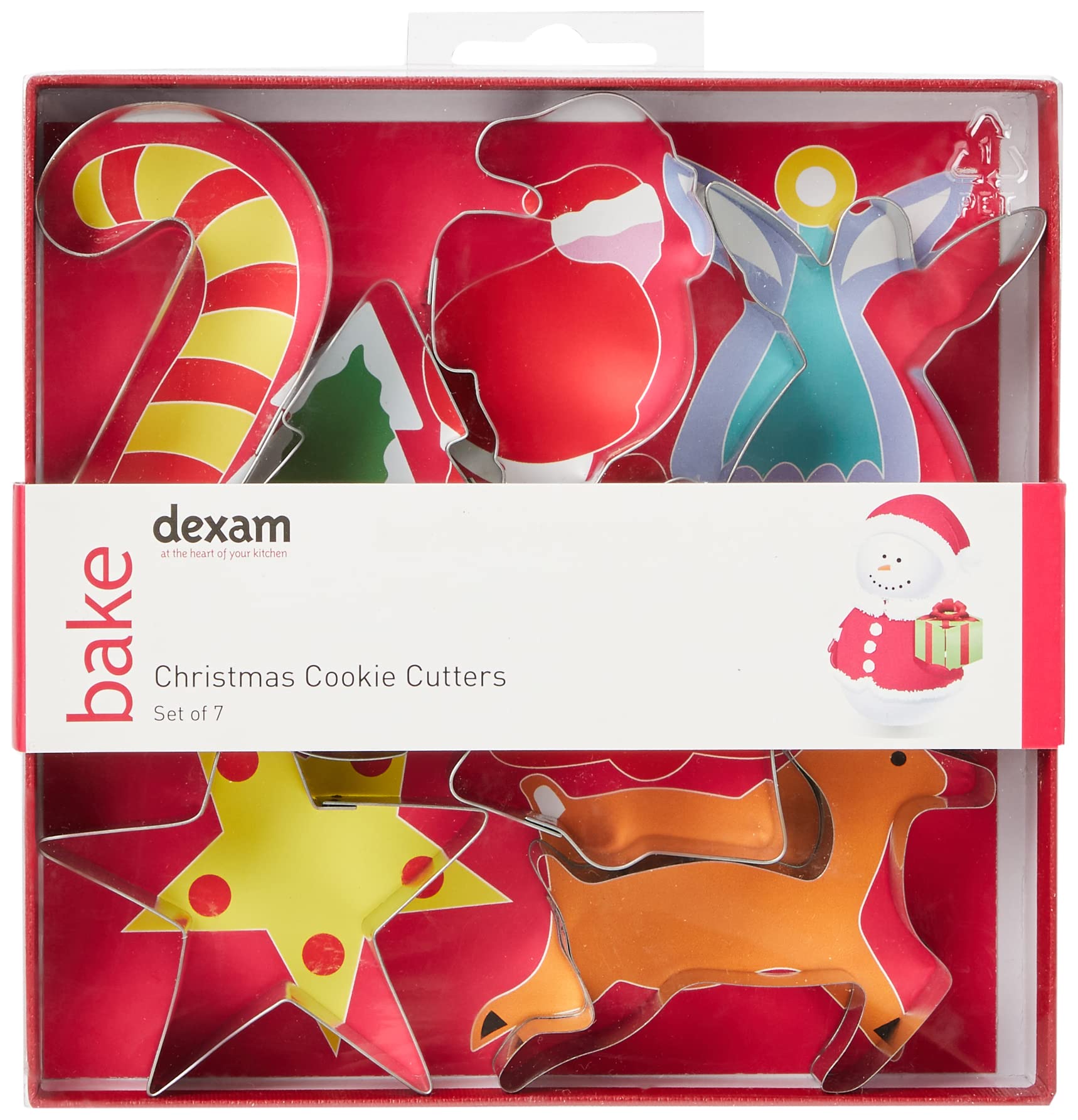 Dexam Cookie Cutter Set Christmas Set of 7, tinplate, Silver