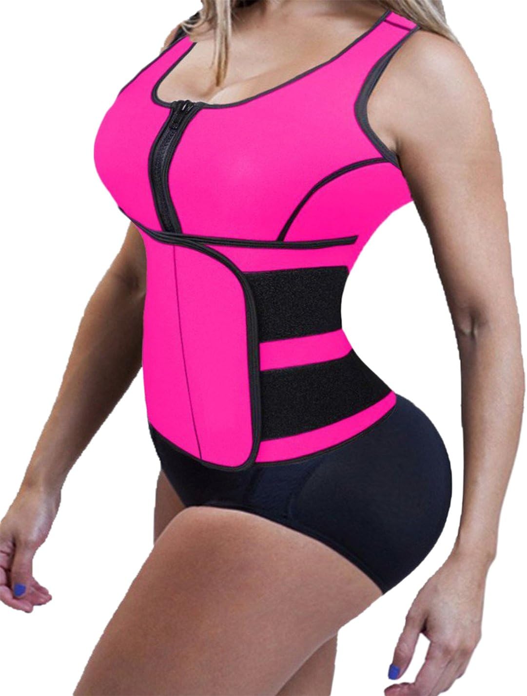 Women Sauna Suit Weight Loss Vest with Adjustable Shaper Waist Trainer Belt Plus Size
