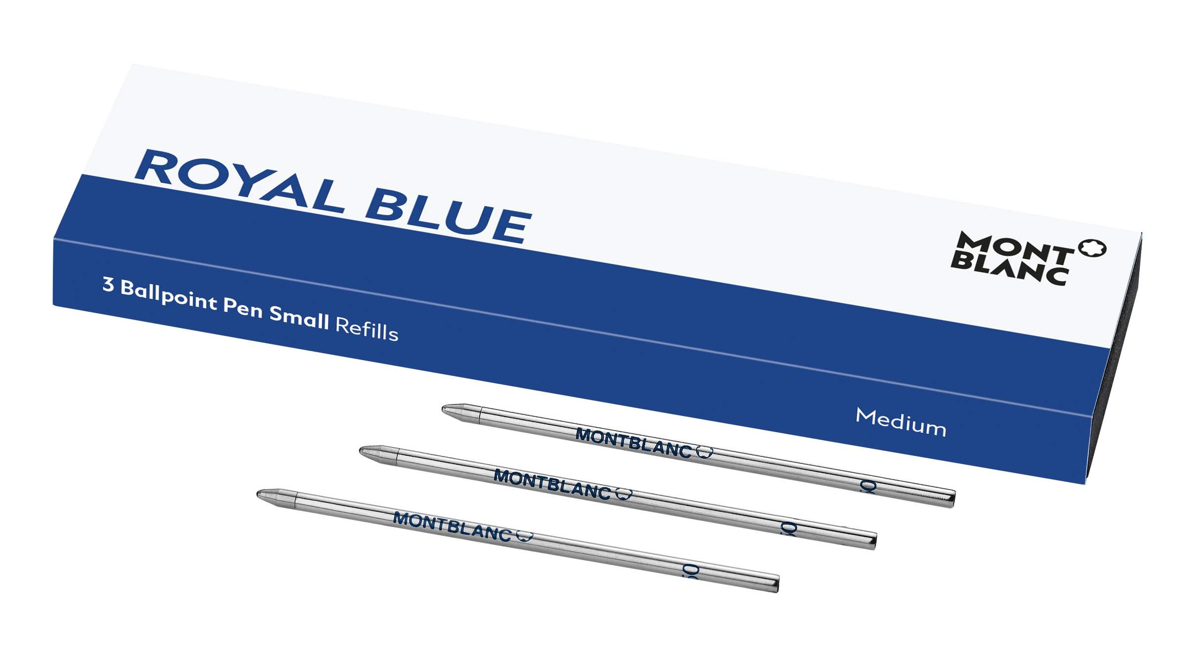 Montblanc Ballpoint Pen Refills Small Royal Blue 124495 – Refill Ink for Meisterstück Mozart and Augmented Paper Pens – 3 x Blue Ballpen Refills
