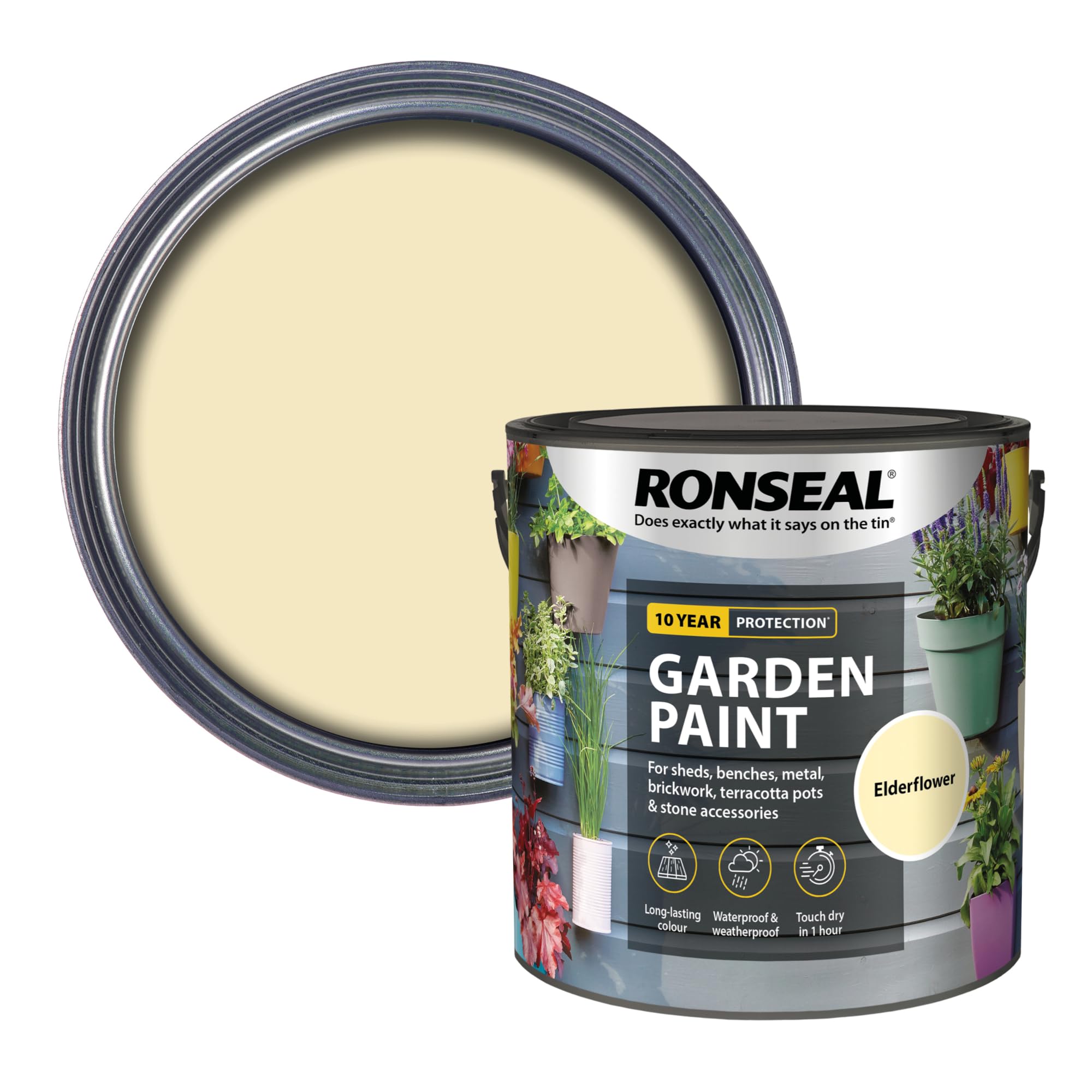 RONSEAL RSLGPEF25L GPEF25L Garden Paint Elderflower 2.5 Litre