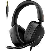 NUBWO HG04L Gaming Headset for PS5/PS4, Xbox Series X|S/Xbox One, Switch – 250g Lightweight, Clear Unidirectional Mic, Soft Memory Earmuffs, 3.5mm Jack for Gaming & Work - Black