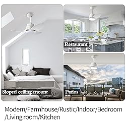 Modern White Ceiling Fans with Lights Remote